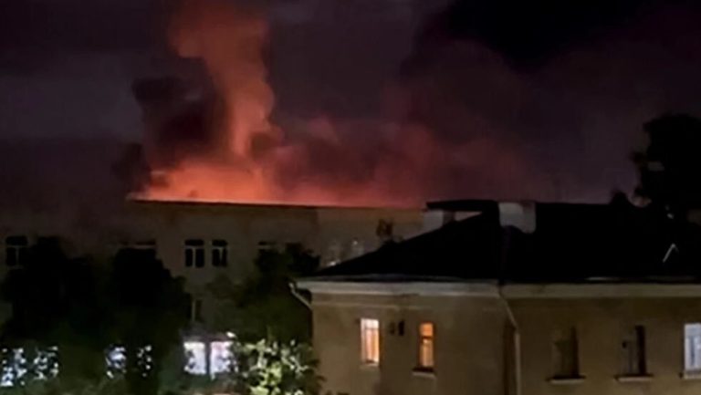 Después del ataque con drones del ejército ruso a la capital de Ucrania, al menos ocho personas resultaron heridas