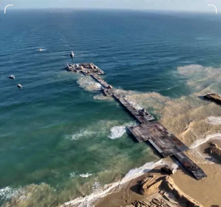 Estados Unidos podría retirar el muelle flotante en Gaza el muelle flotante