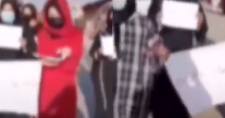 Protestas callejeras de niñas en la ciudad de Kabul
